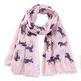 💙 Scarf: Navy Unicorns ~ Pink