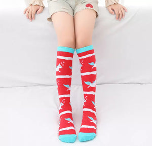 ❣️ Kids’ Socks: Unicorn Red Stripe