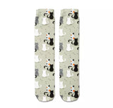 *Boot Socks: Cats Greige