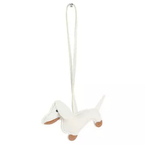 KeyChain / Bag Charm: Loopy Dog ~ Dachshund ~ White NEW!