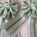 💙 Show Bows: Hampton Stripe Mint *NEW