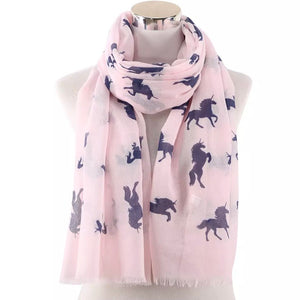 💙 Scarf: Navy Unicorns ~ Pink