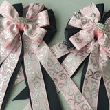 💝 Show Bows: Swirl Pink/Silver/Charcoal