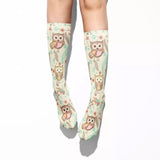 🧦 Boot Socks: Owls Vintage