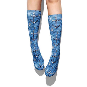 *Boot Socks: Nautical