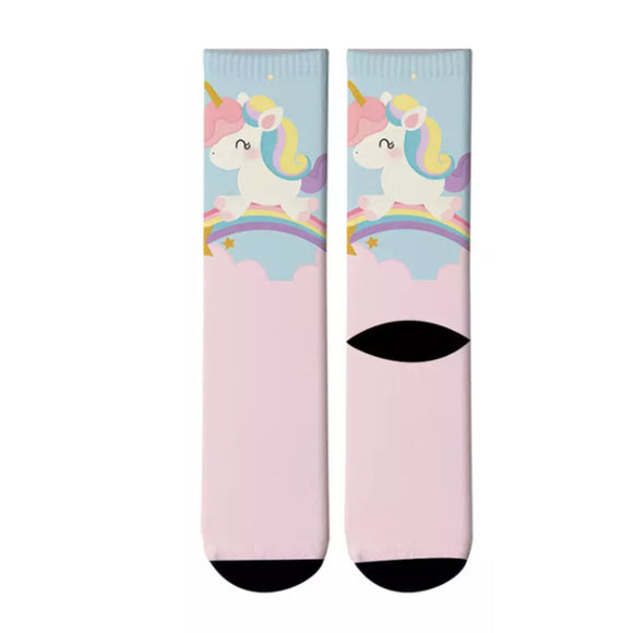 *Boot Socks: Unicorn Rainbow Pink