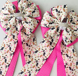 🫶 Show Bows: Corgis on Pink Swiss Dot 💗 NEW