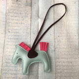 KeyChain / Bag Charm: Loopy Horse ~ Mint/Hot Pink