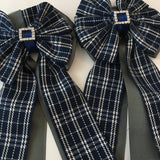 💙 Show Bows: Plaid Navy/Charcoal *NEW