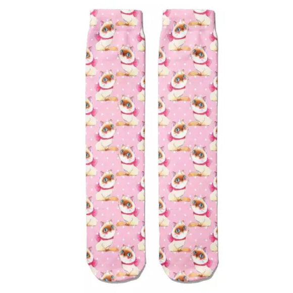 Socks: Cats Himalayans Pink