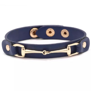 Bracelet: Snaffle ~ Snap ~ Navy/Gold NEW!