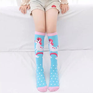 Boot Socks: Youth ~ Unicorns Blue Sky