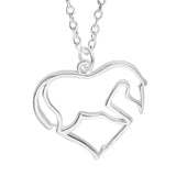 Necklace: Heart horse