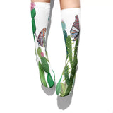 *Boot Socks: Butterfly Cactus Garden *NEW