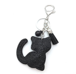 Keychain / bag charm: glitter cat ~ black 🐱 new 🐱