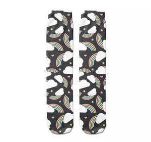 *Boot Socks: Rainbow Black