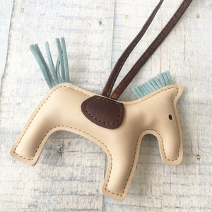 KeyChain / Bag Charm: Loopy Horse ~ Palomino/Light Blue
