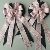 💝 Show Bows: Swirl Pink/Silver/Charcoal