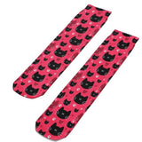*Boot Socks: Cats Hot Pink