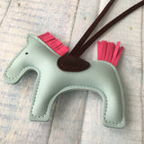 KeyChain / Bag Charm: Loopy Horse ~ Mint/Hot Pink
