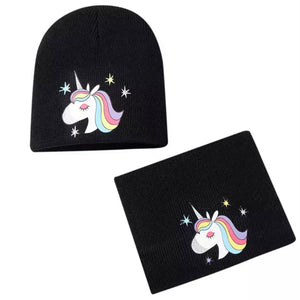 Winter Beanie / Neck Warmer Set: Unicorn ~ Choose Your Color *NEW