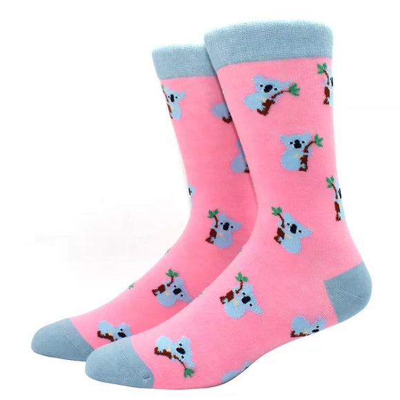 Crew Socks: Koala ~ Pink/Gray 🐨 NEW!