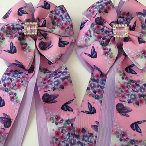 💙 Show Bows: Butterflies Purple/Pink