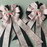 💝 Show Bows: Swirl Pink/Silver/Charcoal