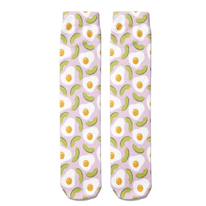🧦 Boot Socks: Avocados N Eggs