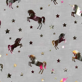 💙 Infinity Scarf: Metallic Unicorns ~ Taupe/Holo