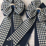 ☀️ Show Bows: Houndstooth Navy/White
