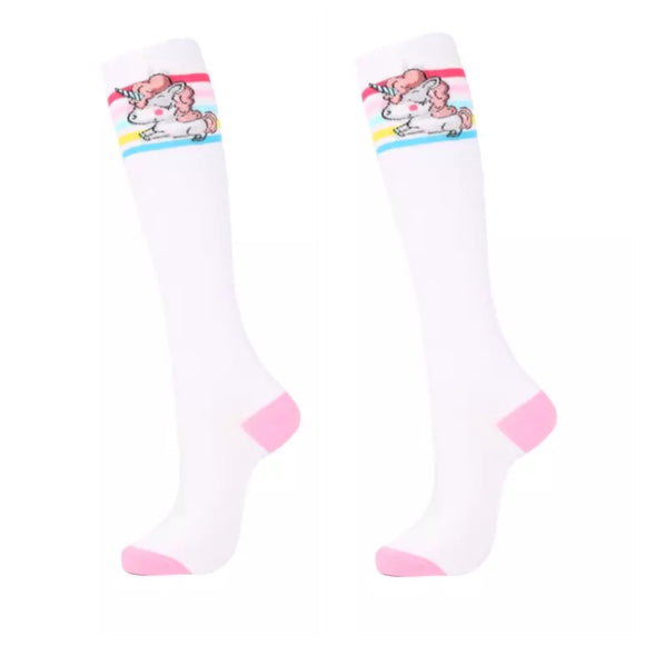 💝 Kids’s Socks: Unicorns on Stripes 🌟