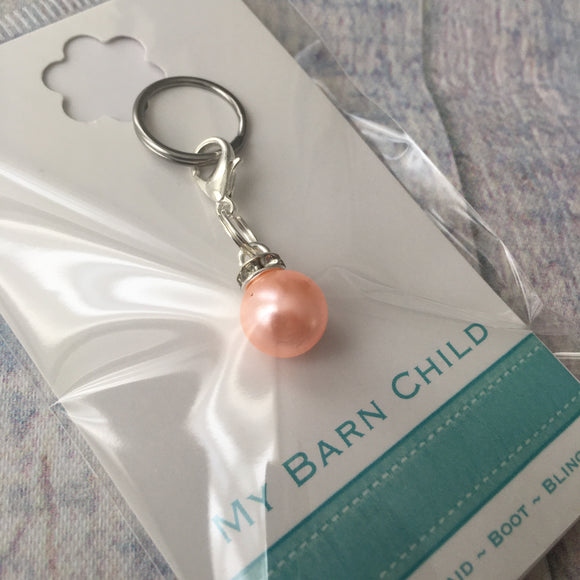 Bridle Charm: Pearl ~ Peachy Pink ~ NEW