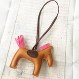 KeyChain / Bag Charm: Loopy Horse ~ Chestnut/Hot Pink