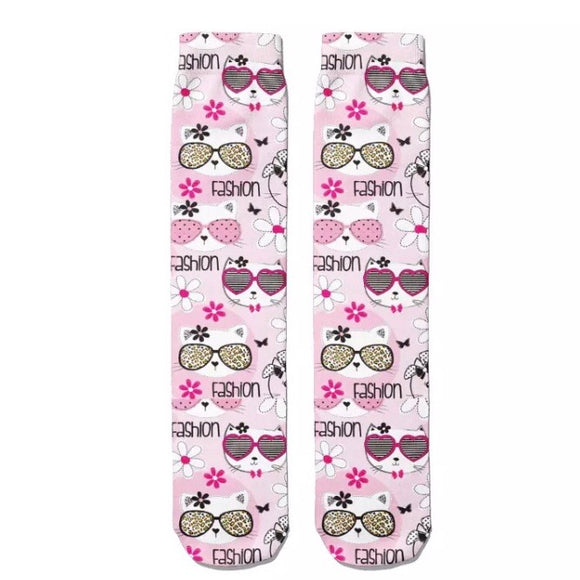 💝 Socks: Cats Fashion Pink