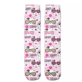 *Boot Socks: Cats Fashion Pink