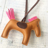 KeyChain / Bag Charm: Loopy Horse ~ Chestnut/Hot Pink
