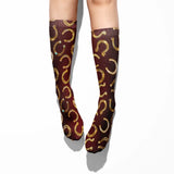 🧦 Boot Socks: Horseshoes Gold