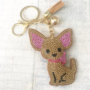 KeyChain / Bag Charm: Chihuahua ~ Sparkle ~ Tan NEW!