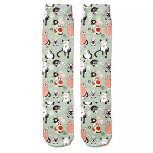 *Boots Socks: Cats Green