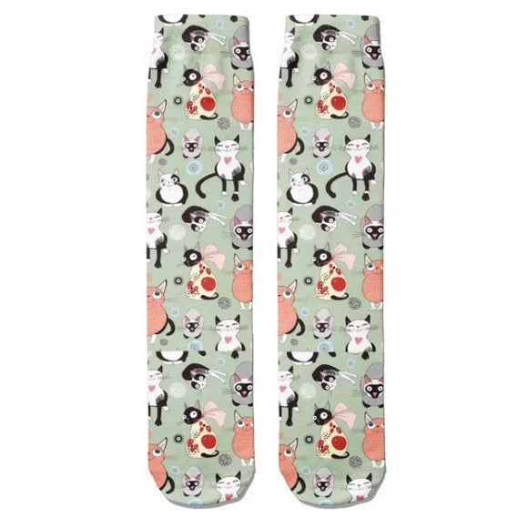 *Boots Socks: Cats Green
