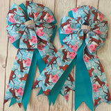 Show Bows: Horses Teal *NEW