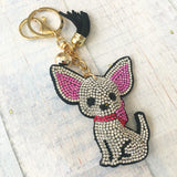 KeyChain / Bag Charm: Chihuahua ~ Sparkle ~ White NEW!