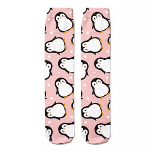 🧦 Boot Socks: Penguin Pink