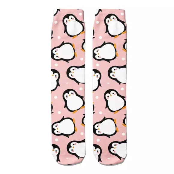 🧦 Boot Socks: Penguin Pink