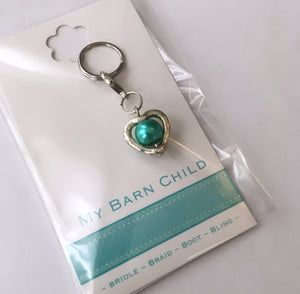 Bridle Charm: Pearl Heart ~ Green ~ CLEARANCE