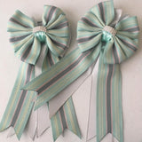 💙 Show Bows: Hampton Stripe Mint *NEW