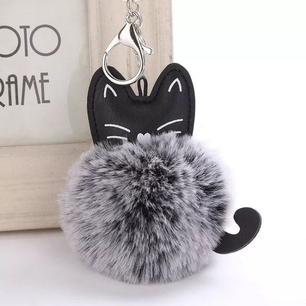 Cat pom pom keyring 2025