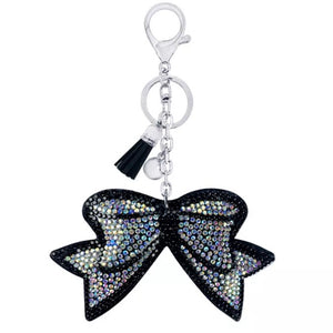 KeyChain / Bag Charm: Bow ~ Sparkle ~ Aurora/Black ✨ NEW