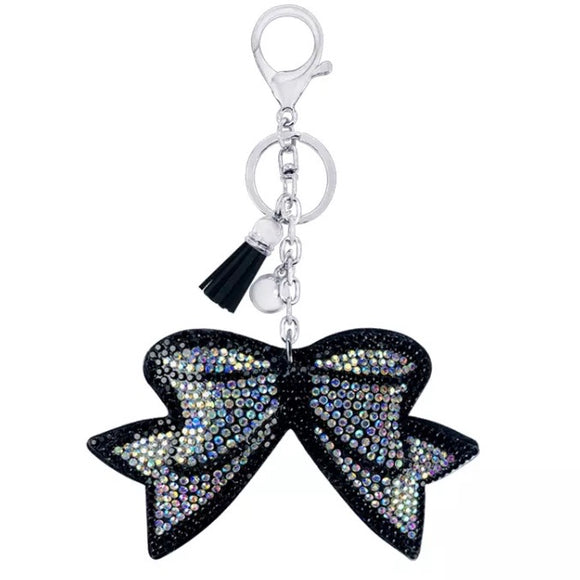 KeyChain / Bag Charm: Bow ~ Sparkle ~ Aurora/Black ✨ NEW